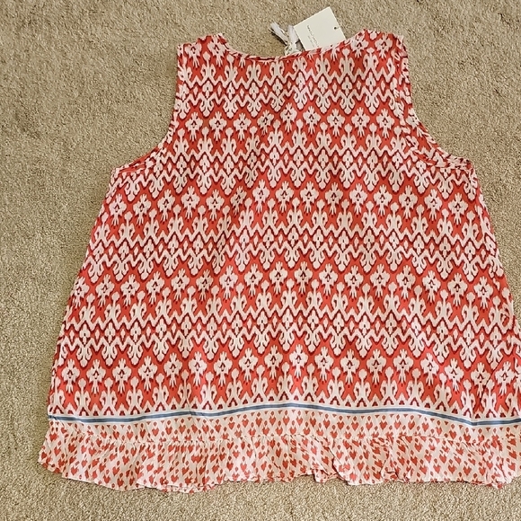 Beachlunchlounge Red and White Smocked Sleeveless Blouse - Picture 7 of 8